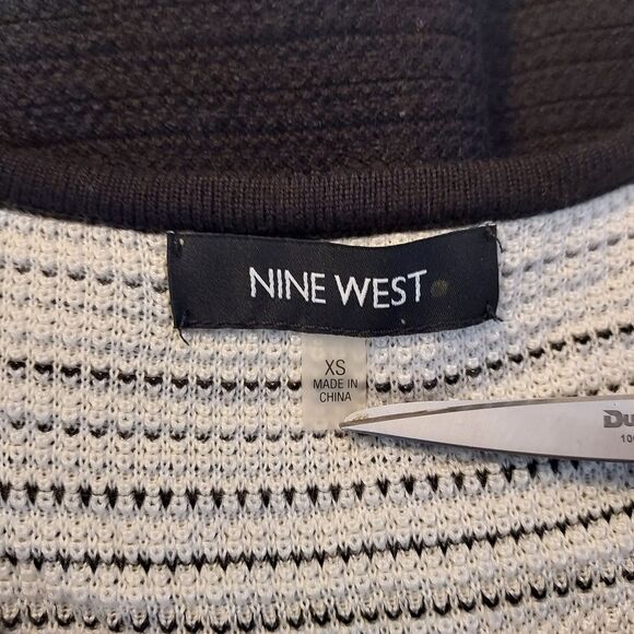Nine West Knit Sweater Dress size XS Fit Flare Stripe Acrylic Elastane NWT - Picture 7 of 14
